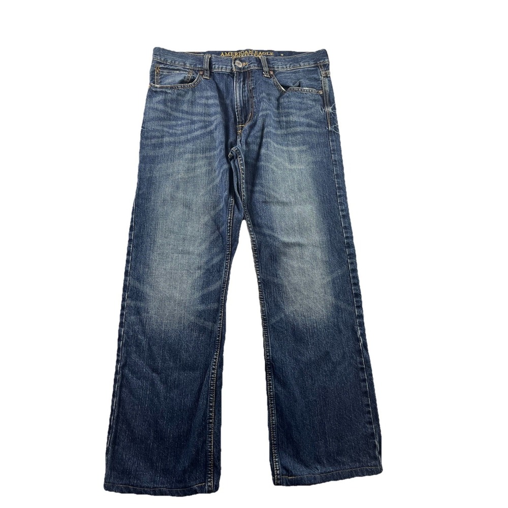 American Eagle Original Boot Jeans Mens 33x32 (Fits 33x29) Blue Bootcut Denim